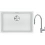 Franke Maris MRG 110-62 zlewozmywak 62x40 cm Fragranite biały polarny z baterią kuchenną Eos stal szlachetna (1250687259, 1150590045) zdj.1