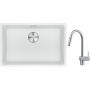 Franke Maris MRG 110-62 zlewozmywak 62x40 cm Fragranite biały polarny z baterią kuchenną Leda Neo stal szlachetna (1250687259, 1150590047) zdj.1