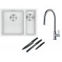 Franke Maris MRG 160-34-15SBR zlewozmywak 52x40 cm Fragranite biały polarny z baterią kuchenną Ambient chrom (1250687267, 1150373947) zdj.1