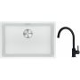 Franke Maris MRG 110-62 zlewozmywak 62x40 cm Fragranite biały polarny z baterią kuchenną Lina onyx (1250687259, 1150626020) zdj.1