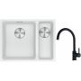 Franke Maris MRG 160-34-15SBR zlewozmywak 52x40 cm Fragranite biały polarny z baterią kuchenną Lina onyx (1250687267, 1150626020) zdj.1