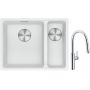 Franke Maris MRG 160-34-15SBR zlewozmywak 52x40 cm Fragranite biały polarny z baterią kuchenną Pescara L Slide-In chrom (1250687267, 1150538940) zdj.1
