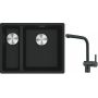 Franke Maris MRG 160-34-15SBL zlewozmywak 52x40 cm Fragranite czarny mat z baterią kuchenną Atlas czarna stal szlachetna (1250687268, 1150550427) zdj.1