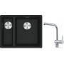Franke Maris MRG 160-34-15SBL zlewozmywak 52x40 cm Fragranite czarny mat z baterią kuchenną Atlas stal szlachetna (1250687268, 1150521439) zdj.1