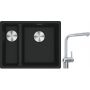 Franke Maris MRG 160-34-15SBL zlewozmywak 52x40 cm Fragranite czarny mat z baterią kuchenną Atlas Neo Sensor stal szlachetna (1250687268, 1150625523) zdj.1