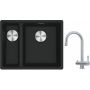 Franke Maris MRG 160-34-15SBL zlewozmywak 52x40 cm Fragranite czarny mat z baterią kuchenną Eos stal szlachetna (1250687268, 1200179979) zdj.1