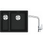 Franke Maris MRG 160-34-15SBL zlewozmywak 52x40 cm Fragranite czarny mat z baterią kuchenną Lina chrom (1250687268, 1150693230) zdj.1