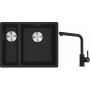 Franke Maris MRG 160-34-15SBL zlewozmywak 52x40 cm Fragranite czarny mat z baterią kuchenną Lina czarny mat (1250687268, 1150712435) zdj.1