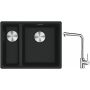 Franke Maris MRG 160-34-15SBL zlewozmywak 52x40 cm Fragranite czarny mat z baterią kuchenną Sirius Side chrom (1250687268, 1150668280) zdj.1