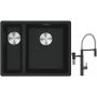 Franke Maris MRG 160-34-15SBL zlewozmywak 52x40 cm Fragranite czarny mat z baterią kuchenną Vital Semi-Pro czarny mat/stal (1250687268, 1200621313) zdj.1