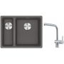 Franke Maris MRG 160-34-15SBL zlewozmywak 52x40 cm Fragranite kamienny szary z baterią kuchenną Atlas stal szlachetna (1250687270, 1150521439) zdj.1