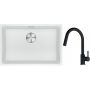 Franke Maris MRG 110-62 zlewozmywak 62x40 cm Fragranite biały polarny z baterią kuchenną Lina onyx (1250687259, 1150626055) zdj.1
