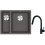 Franke Maris MRG 160-34-15SBL zlewozmywak 52x40 cm Fragranite kamienny szary z baterią kuchenną Lina onyx (1250687270, 1150626055) zdj.1