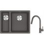 Franke Maris MRG 160-34-15SBL zlewozmywak 52x40 cm Fragranite kamienny szary z baterią kuchenną Lina kamienny szary (1250687270, 1150626057) zdj.1