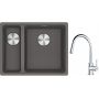 Franke Maris MRG 160-34-15SBL zlewozmywak 52x40 cm Fragranite kamienny szary z baterią kuchenną Lina chrom (1250687270, 1150693229) zdj.1