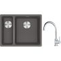 Franke Maris MRG 160-34-15SBL zlewozmywak 52x40 cm Fragranite kamienny szary z baterią kuchenną Lina chrom (1250687270, 1150693228) zdj.1