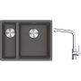 Franke Maris MRG 160-34-15SBL zlewozmywak 52x40 cm Fragranite kamienny szary z baterią kuchenną Lina chrom (1250687270, 1150712420) zdj.1