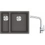 Franke Maris MRG 160-34-15SBL zlewozmywak 52x40 cm Fragranite kamienny szary z baterią kuchenną Lina chrom (1250687270, 1150693230) zdj.1