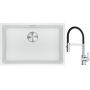 Franke Maris MRG 110-62 zlewozmywak 62x40 cm Fragranite biały polarny z baterią kuchenną Lina chrom/czarny (1250687259, 1150626085) zdj.1