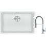 Franke Maris MRG 110-62 zlewozmywak 62x40 cm Fragranite biały polarny z baterią kuchenną Lina chrom/szary (1250687259, 1150626087) zdj.1