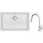 Franke Maris MRG 110-62 zlewozmywak 62x40 cm Fragranite biały polarny z baterią kuchenną Lina chrom (1250687259, 1150693229) zdj.1