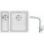 Franke Maris MRG 160-34-15SBL zlewozmywak 52x40 cm Fragranite biały polarny z baterią kuchenną Lina chrom (1250687271, 1150693230) zdj.1
