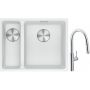 Franke Maris MRG 160-34-15SBL zlewozmywak 52x40 cm Fragranite biały polarny z baterią kuchenną Pescara L Slide-In chrom (1250687271, 1150538940) zdj.1