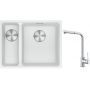 Franke Maris MRG 160-34-15SBL zlewozmywak 52x40 cm Fragranite biały polarny z baterią kuchenną Sirius Side chrom (1250687271, 1150668280) zdj.1