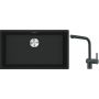 Franke Maris MRG 110-72 zlewozmywak 72x40 cm Fragranite czarny mat z baterią kuchenną Atlas czarna stal szlachetna (1250687260, 1150550427) zdj.1