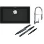Franke Maris MRG 110-72 zlewozmywak 72x40 cm Fragranite czarny mat z baterią kuchenną Coxy chrom (1250687260, 1150159732) zdj.1