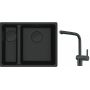 Franke Maris MRG 160-34-15SBL zlewozmywak 52x40 cm Fragranite czarny mat  z baterią kuchenną Atlas czarna stal szlachetna (1250697756, 1150550427) zdj.1
