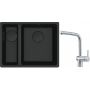 Franke Maris MRG 160-34-15SBL zlewozmywak 52x40 cm Fragranite czarny mat  z baterią kuchenną Atlas stal szlachetna (1250697756, 1150521439) zdj.1
