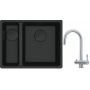 Franke Maris MRG 160-34-15SBL zlewozmywak 52x40 cm Fragranite czarny mat  z baterią kuchenną Eos stal szlachetna (1250697756, 1200179979) zdj.1