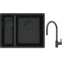 Franke Maris MRG 160-34-15SBL zlewozmywak 52x40 cm Fragranite czarny mat  z baterią kuchenną Eos czarna stal szlachetna (1250697756, 1150613671) zdj.1