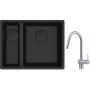 Franke Maris MRG 160-34-15SBL zlewozmywak 52x40 cm Fragranite czarny mat  z baterią kuchenną Leda Neo stal szlachetna (1250697756, 1150590047) zdj.1