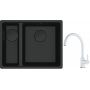 Franke Maris MRG 160-34-15SBL zlewozmywak 52x40 cm Fragranite czarny mat  z baterią kuchenną Lina biały polarny (1250697756, 1150626024) zdj.1
