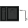 Franke Maris MRG 160-34-15SBL zlewozmywak 52x40 cm Fragranite czarny mat  z baterią kuchenną Sirius Side chrom (1250697756, 1150668280) zdj.1