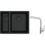 Franke Maris MRG 160-34-15SBL zlewozmywak 52x40 cm Fragranite czarny mat  z baterią kuchenną Lina chrom (1250697756, 1150693230) zdj.1