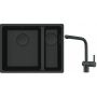 Franke Maris MRG 160-34-15SBR zlewozmywak 52x40 cm Fragranite czarny mat z baterią kuchenną Atlas czarna stal szlachetna (1250697755, 1150550427) zdj.1