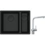 Franke Maris MRG 160-34-15SBR zlewozmywak 52x40 cm Fragranite czarny mat z baterią kuchenną Atlas Neo Sensor stal szlachetna (1250697755, 1150625523) zdj.1