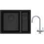 Franke Maris MRG 160-34-15SBR zlewozmywak 52x40 cm Fragranite czarny mat z baterią kuchenną Eos stal szlachetna (1250697755, 1200179979) zdj.1