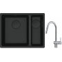 Franke Maris MRG 160-34-15SBR zlewozmywak 52x40 cm Fragranite czarny mat z baterią kuchenną Leda Neo stal szlachetna (1250697755, 1150590047) zdj.1