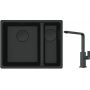 Franke Maris MRG 160-34-15SBR zlewozmywak 52x40 cm Fragranite czarny mat z baterią kuchenną Mythos czarna stal szlachetna (1250697755, 1150550441) zdj.1