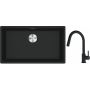 Franke Maris MRG 110-72 zlewozmywak 72x40 cm Fragranite czarny mat z baterią kuchenną Lina czarny mat (1250687260, 1150626053) zdj.1