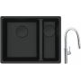 Franke Maris MRG 160-34-15SBR zlewozmywak 52x40 cm Fragranite czarny mat z baterią kuchenną Pescara L Slide-In chrom (1250697755, 1150538940) zdj.1