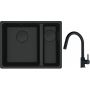 Franke Maris MRG 160-34-15SBR zlewozmywak 52x40 cm Fragranite czarny mat z baterią kuchenną Lina onyx (1250697755, 1150626055) zdj.1