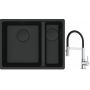 Franke Maris MRG 160-34-15SBR zlewozmywak 52x40 cm Fragranite czarny mat z baterią kuchenną Lina chrom/czarny (1250697755, 1150626085) zdj.1