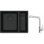 Franke Maris MRG 160-34-15SBR zlewozmywak 52x40 cm Fragranite czarny mat z baterią kuchenną Lina chrom (1250697755, 1150712420) zdj.1