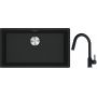 Franke Maris MRG 110-72 zlewozmywak 72x40 cm Fragranite czarny mat z baterią kuchenną Lina onyx (1250687260, 1150626055) zdj.1
