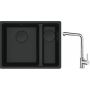 Franke Maris MRG 160-34-15SBR zlewozmywak 52x40 cm Fragranite czarny mat z baterią kuchenną Sirius Side chrom (1250697755, 1150668280) zdj.1